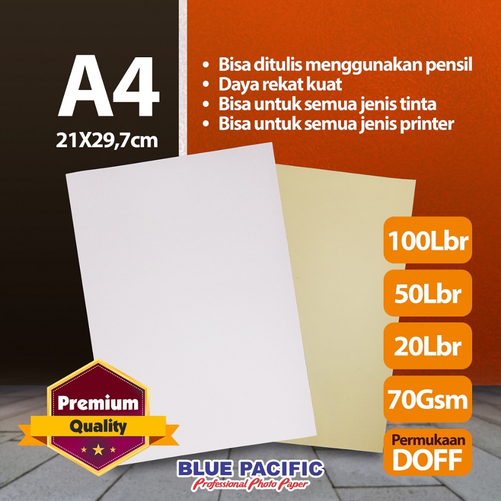 

Kertas Stiker Premium A4 Hvs Matte Doff isi 100 50 20 lembar Stiker Label Printable Sticker