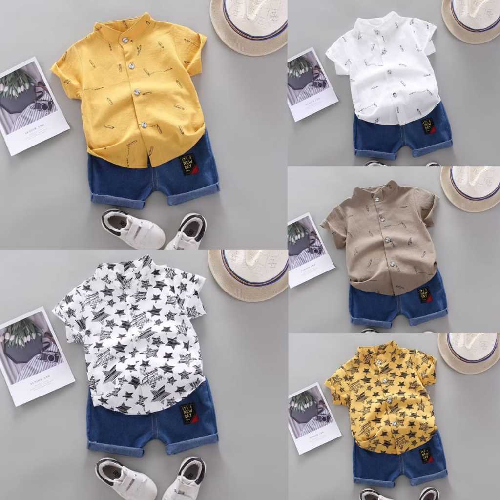 SETELAN KEMEJA ANAK LAKI-LAKI/BAJU KEMEJA ANAK COWOK 1-4 TAHUN