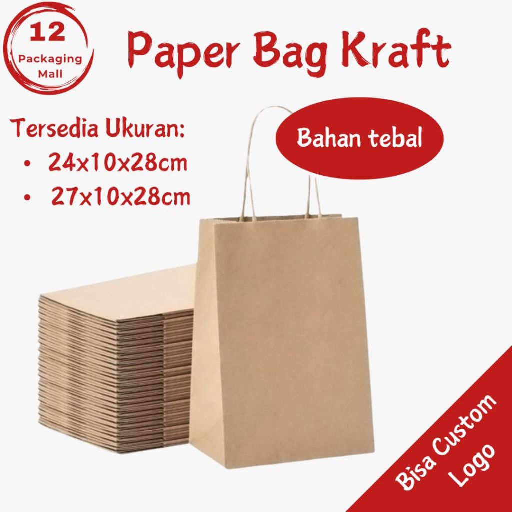 

PAPER BAG KRAFT COKLAT POLOS 37x17x27cm 28x10x27cm 27x10x28cm / PAPERBAG SHOPPING BAG