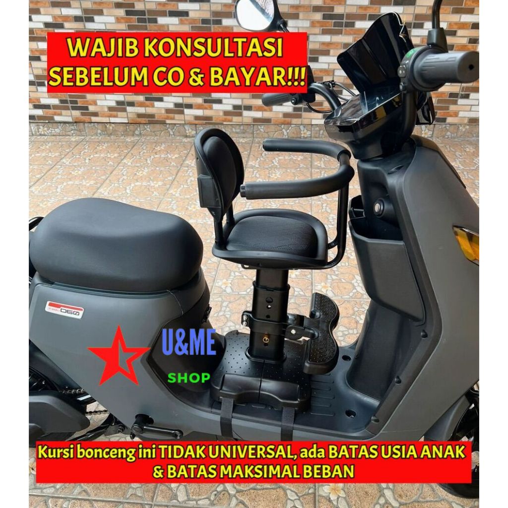KURSI ANAK BONCENG DEPAN MOTOR LISTRIK SEPEDA LISTRIK MOTOR MATIC / BANGKU DUDUK DEPAN ANAK MOTOR LI