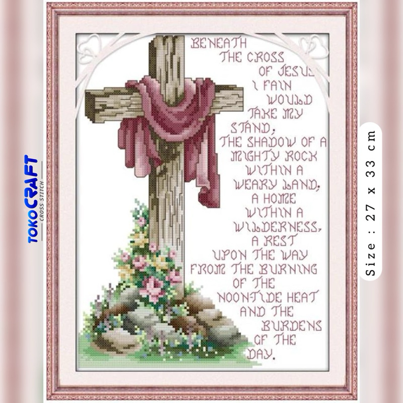 Paket Kristik Pola Cetak Kain Resurrection J016, Crossstitch Print Patern Resurrection, Kristik Pola
