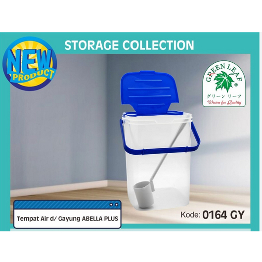 Aquarium Es Buah 15 Liter Green Leaf 0166 GY Plastik Tutup Engsel dengan Gayung Toples Termos Air Ri