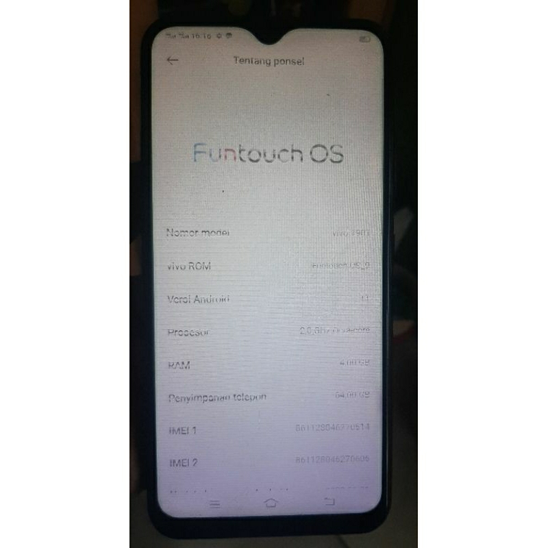 Unit vivo y15 4 64 minus lcd mesin tested