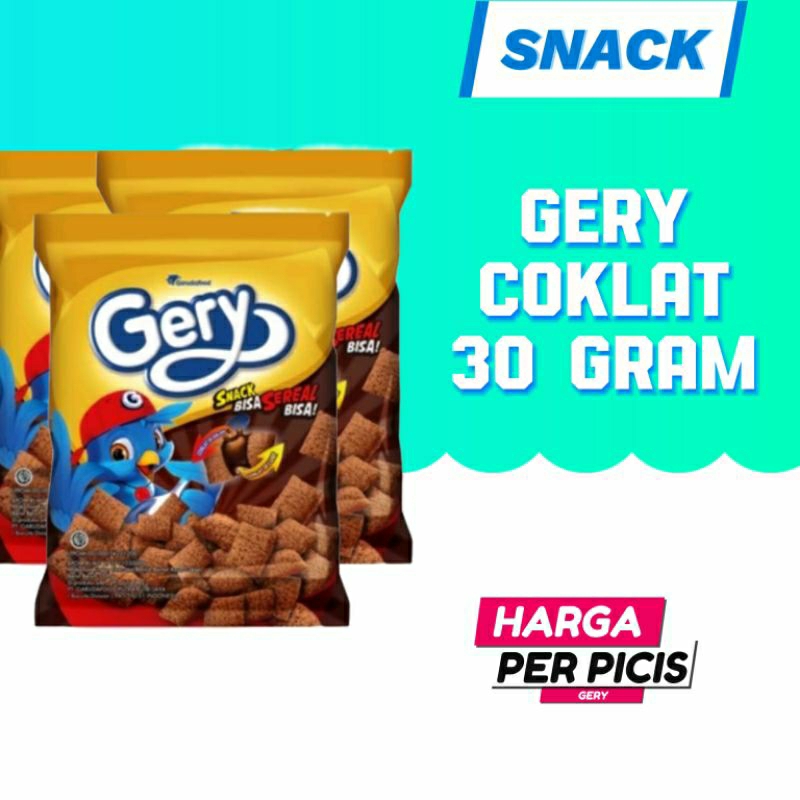 

gery snack 30 gram, coklat, keju