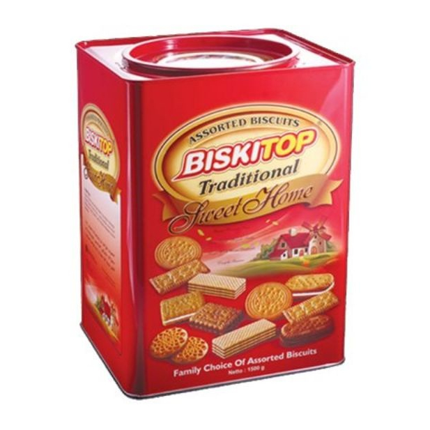

BISKITOP Biscuits Traditional Sweet Home Kemasan Tins 1500 gr