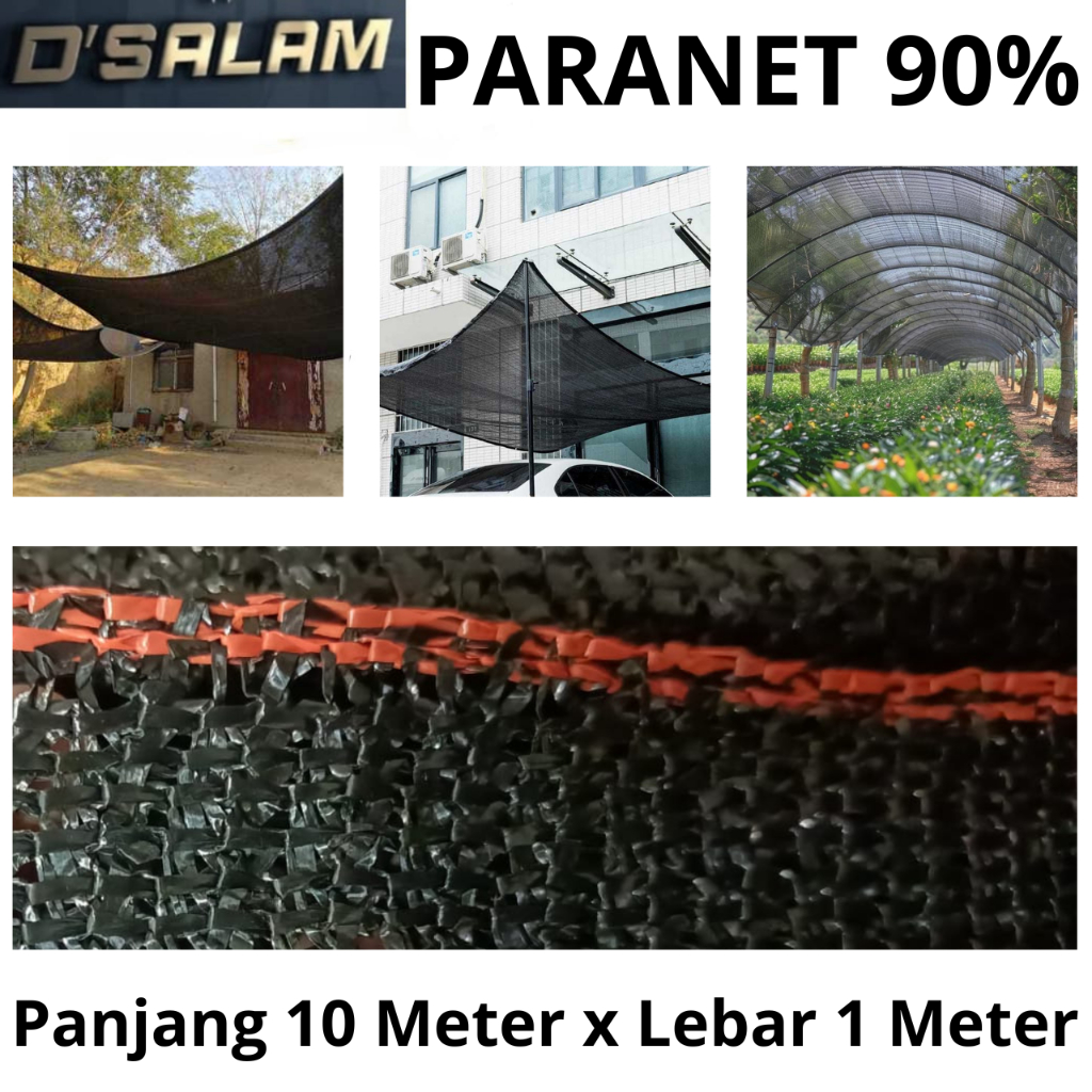Paranet 90% Panjang 10 Meter x Lebar 1 Meter - Paranet Peneduh Anti UV - jaring paranet