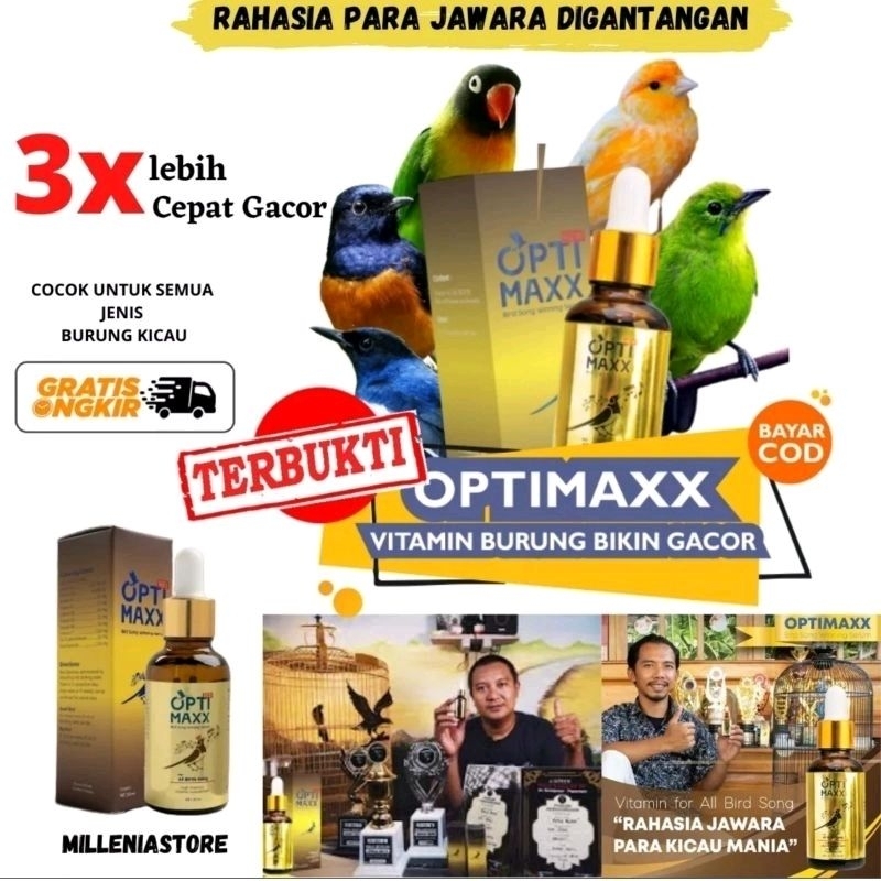 Optimaxx opti max vitamin burung murai kacer cak ijo anis jenggot kapas tembak wambi  ciblek jalak u