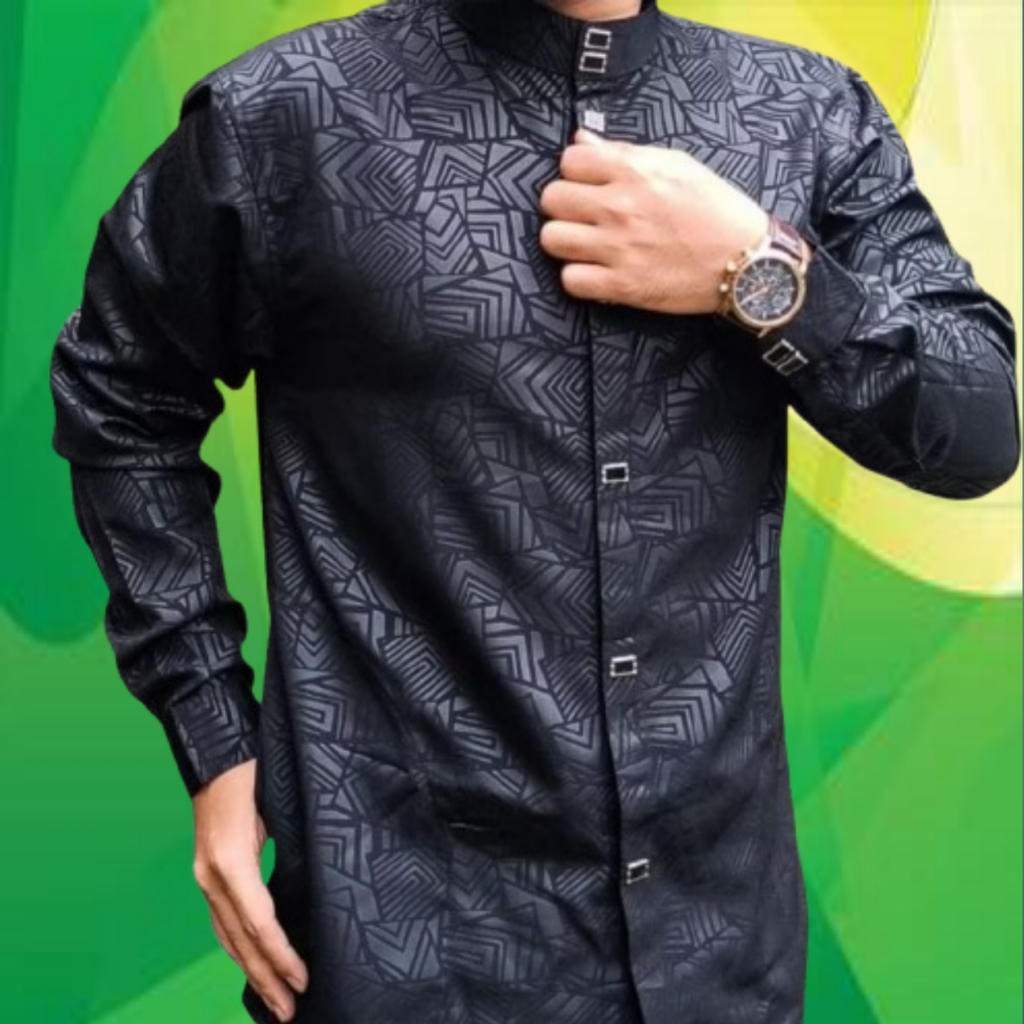 Baju koko kemko sultan embos wolfis terbaik muslim pria dewasa lengan panjang