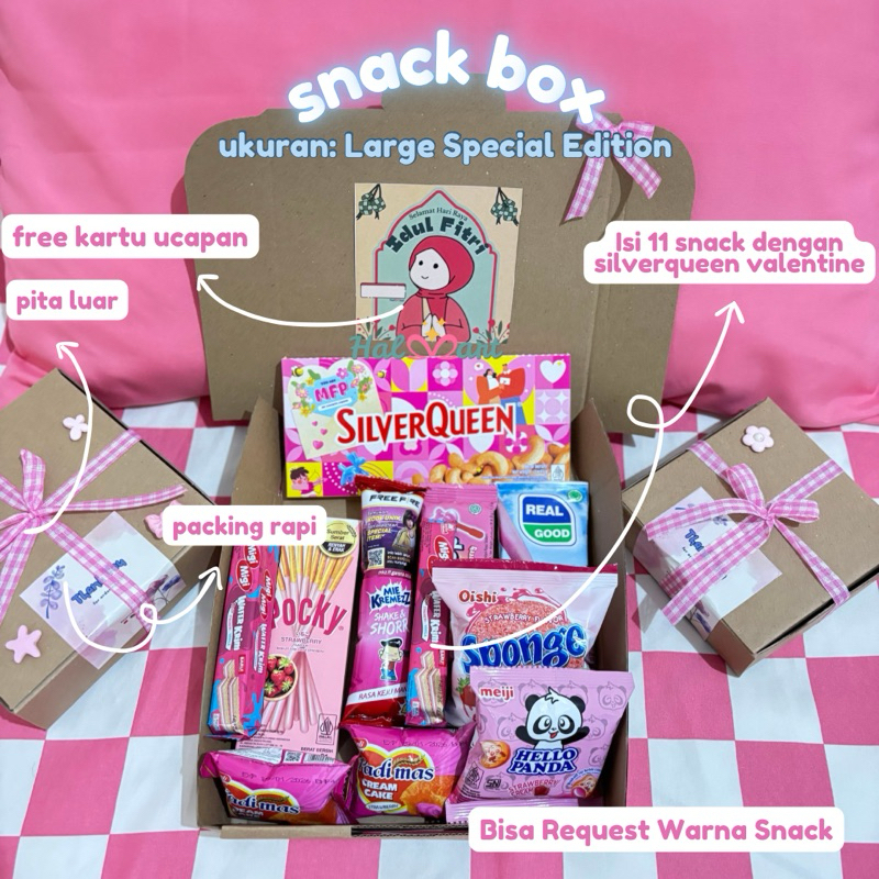 

SNACK BOX LARGE SPECIAL EDITION by Halmart [PRODUK TERBATAS] - Hampers Lebaran Kado Ulang Tahun Gift Box Wisuda Valentine Souvenir Pernikahan Siraman by Halmart