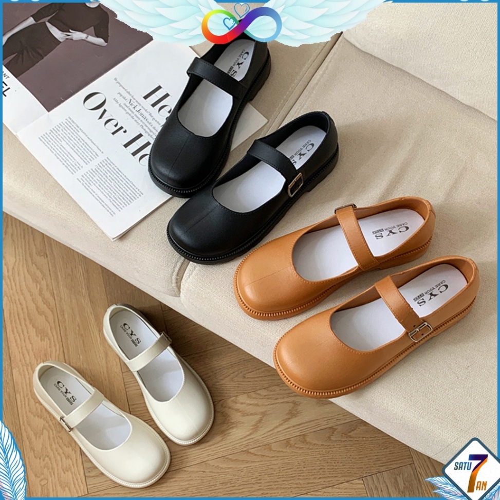 KODE O68O Sepatu Loafers Wanita Korea Sepatu Wedges Pantofel Docmart Cewek Fashion Style Kasual Satu
