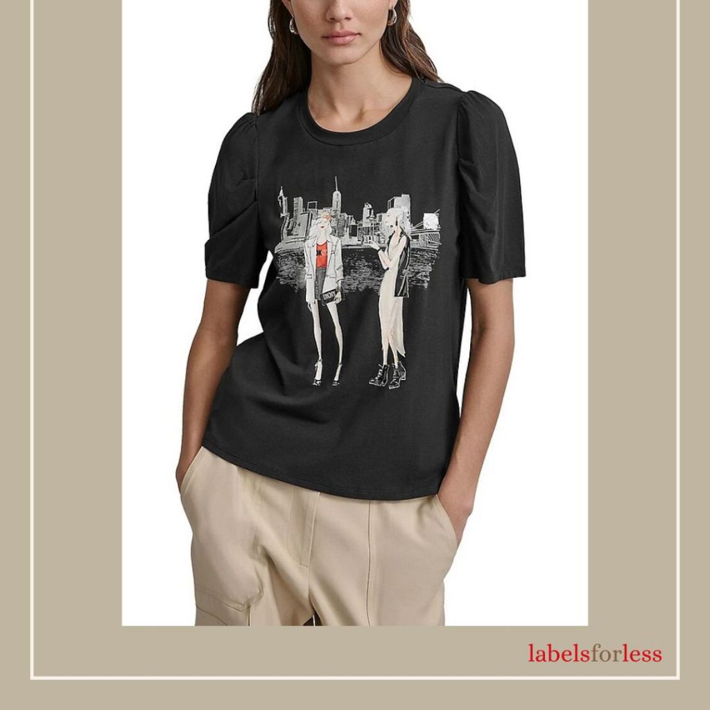 DKNY Graphic Puff Sleeve T-shirt