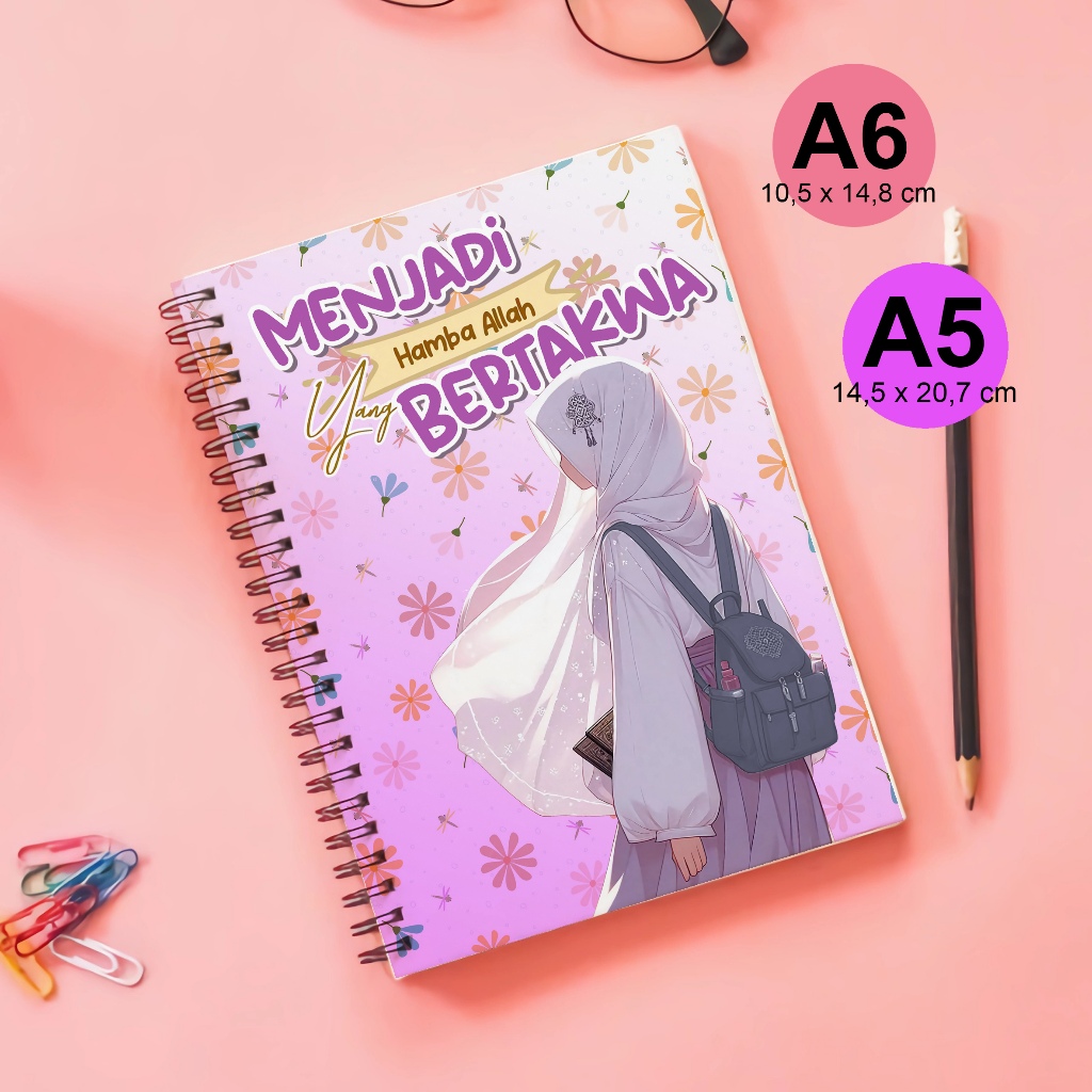 

NoteBook Ring Spiral A5 A6 Hijaber 12 Menjadi Takwa -00312