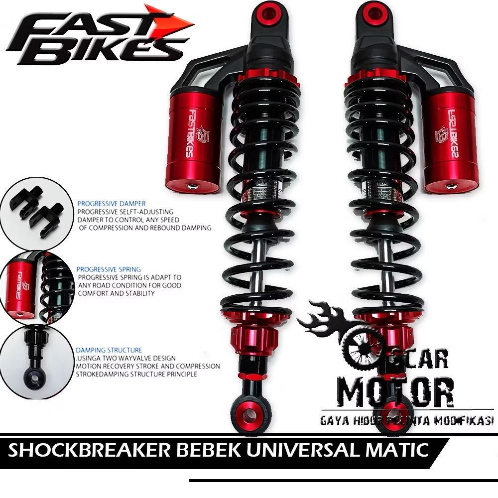 NEW FASTBIKES DUAL SHOCKBREAKER BEBEK UNIVERSAL DOUBLE TABUNG FULL CNC
