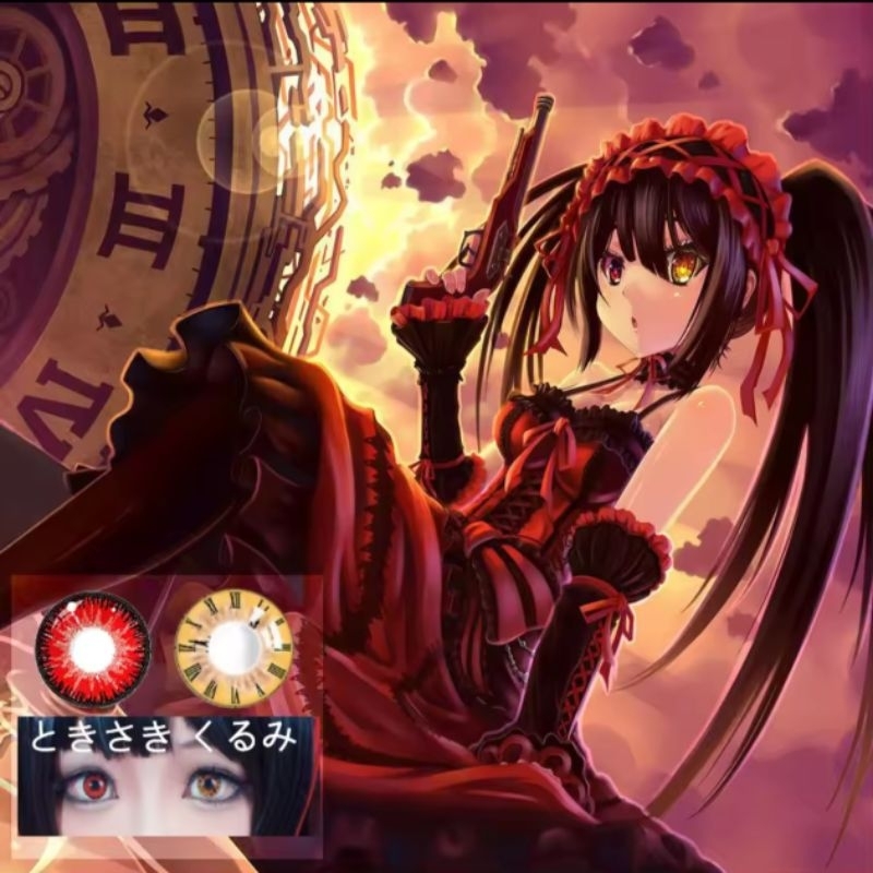 DS × Softlens Karakter Cosplay Halloween Kurumi Yellow