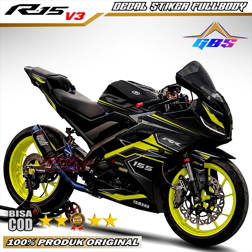 Decal R15 V3 Fullbody - Stiker Variasi Motor R15 V3 Fullbody Dekal Sticker Yamaha R1 5V3 Full Body