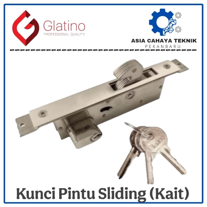 GLATINO Kunci Pintu Alumunium Kaca Sliding Geser Swing Model Kait