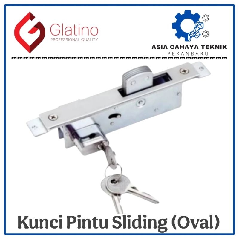 GLATINO Kunci Pintu Alumunium Kaca Sliding Geser Swing Model Oval