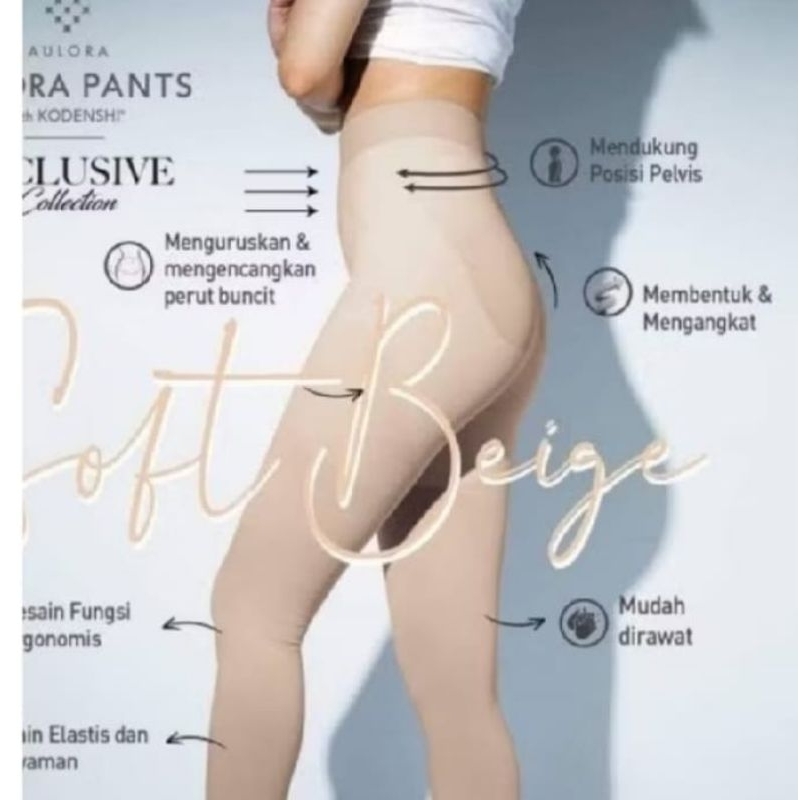 Aulora pants women beige/black legging kesehatan