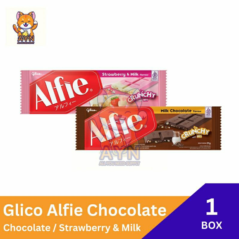 

Glico Alfie Chocolate Crispy [ 1 box isi 10 pcs ]