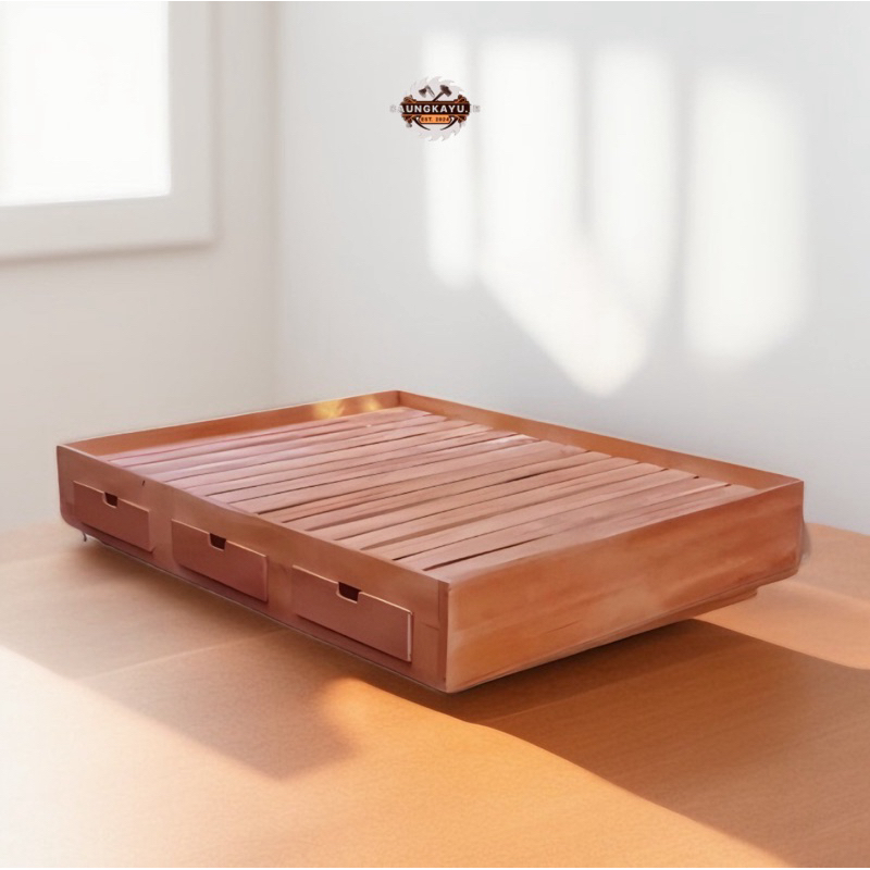 Divan Kayu Laci 160x200 cm Dipan Kayu Laci Minimalis Divan Alas Matras