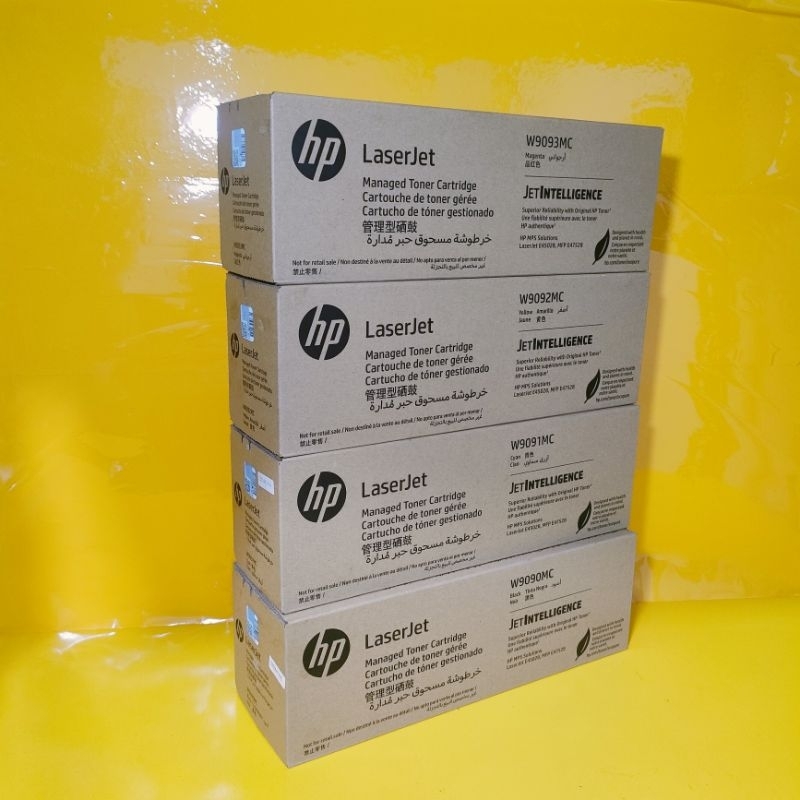 Paketan Toner Hp LaserJet W9090MC Black W9091MC Cyan W9092MC Yellow W9093MC Magenta Original Hp MPS 