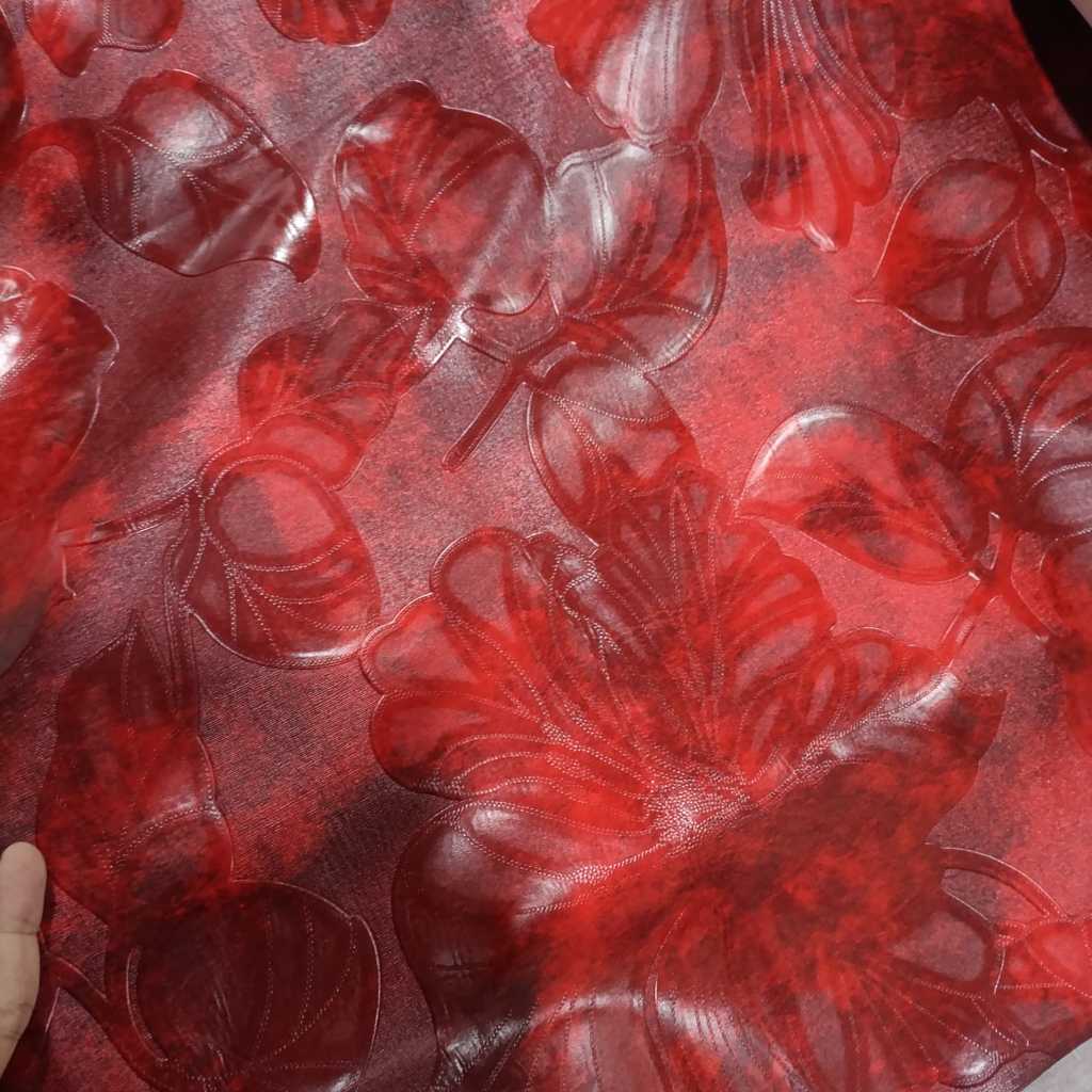 Promo Bahan Kain Oskar Kulit Oscar Sintetis Mengkilap Motif Bunga Kembang - Caroline (Sofa, Jok,
