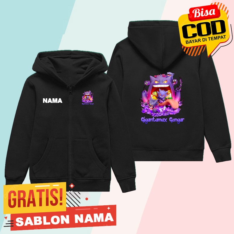 Jaket Hoodie Zipper Anak (Judul Produk) / Jaket Sleting Anak Laki Laki & Perempuan Custom Nama (Nama