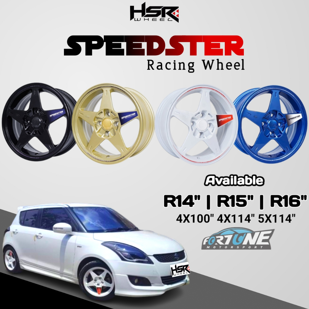 Velg Ring 15 Model Bintang HSR Speedster Hole 4 R15 Tampilan Sporty