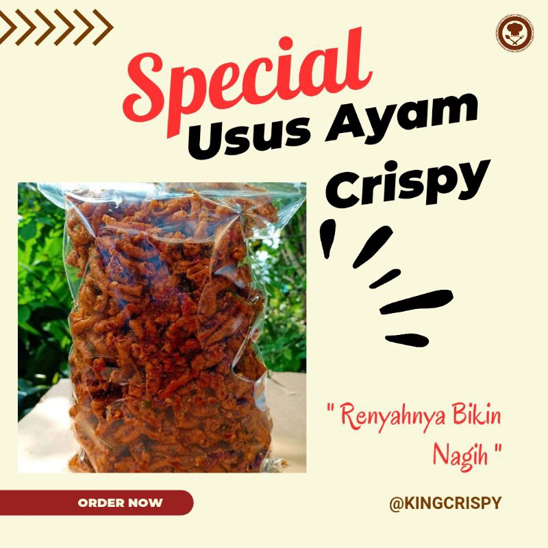 

Usus ayam crispy special bumbu pedas gurih daun jeruk 250gr