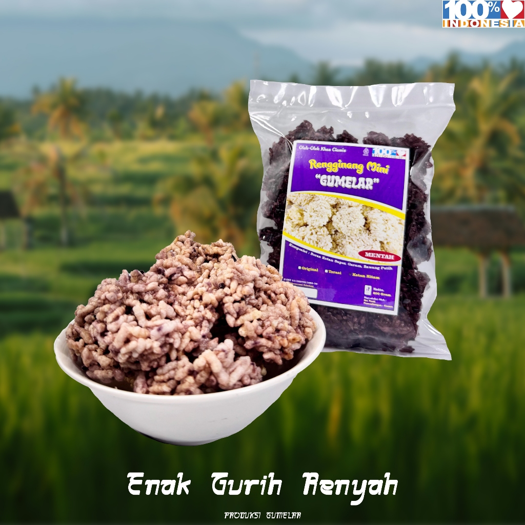 

Rengginang Ketan Asli Rasa Ketan Hitam Mentah Oleh-Oleh Khas Ciamis Isi 48 Keping 200 Gram Produksi Gumelar Snack Food Cemilan Makanan Kering Asin