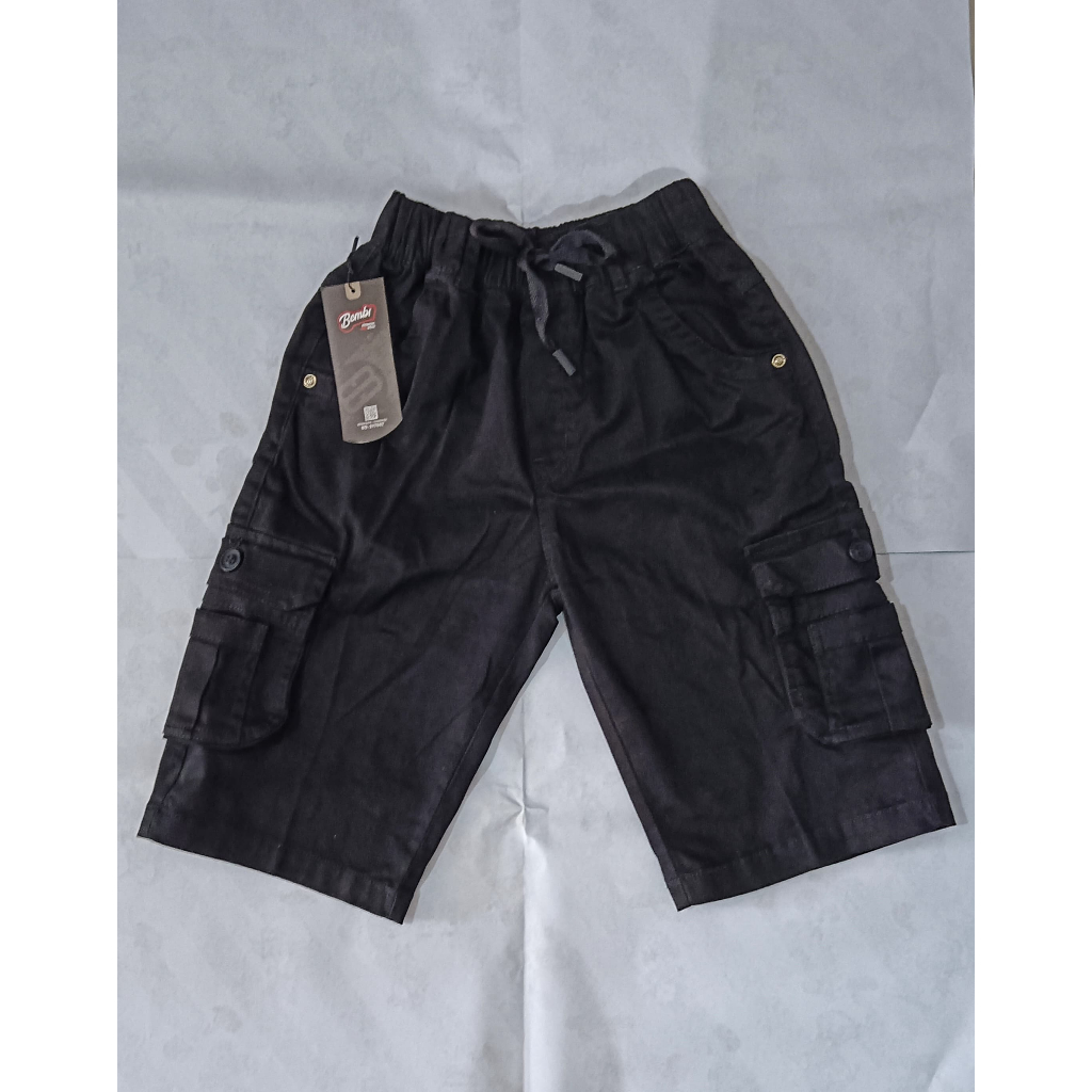 Celana anak bombi | Celana Pendek Hitam Cargo Street board