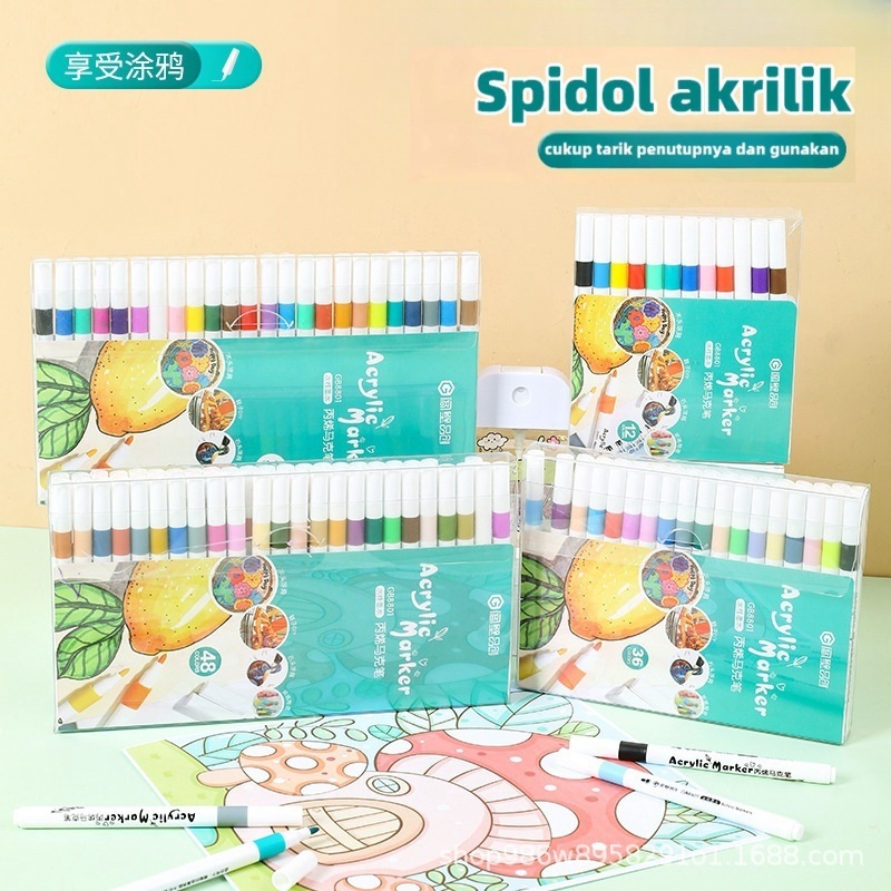 

【COD】Pen Akrilik Marker Warna Cepat Kering Tahan Air / Spidol Acrylic Painter / Menggambar Kreativitas Seni Edukasi Anak