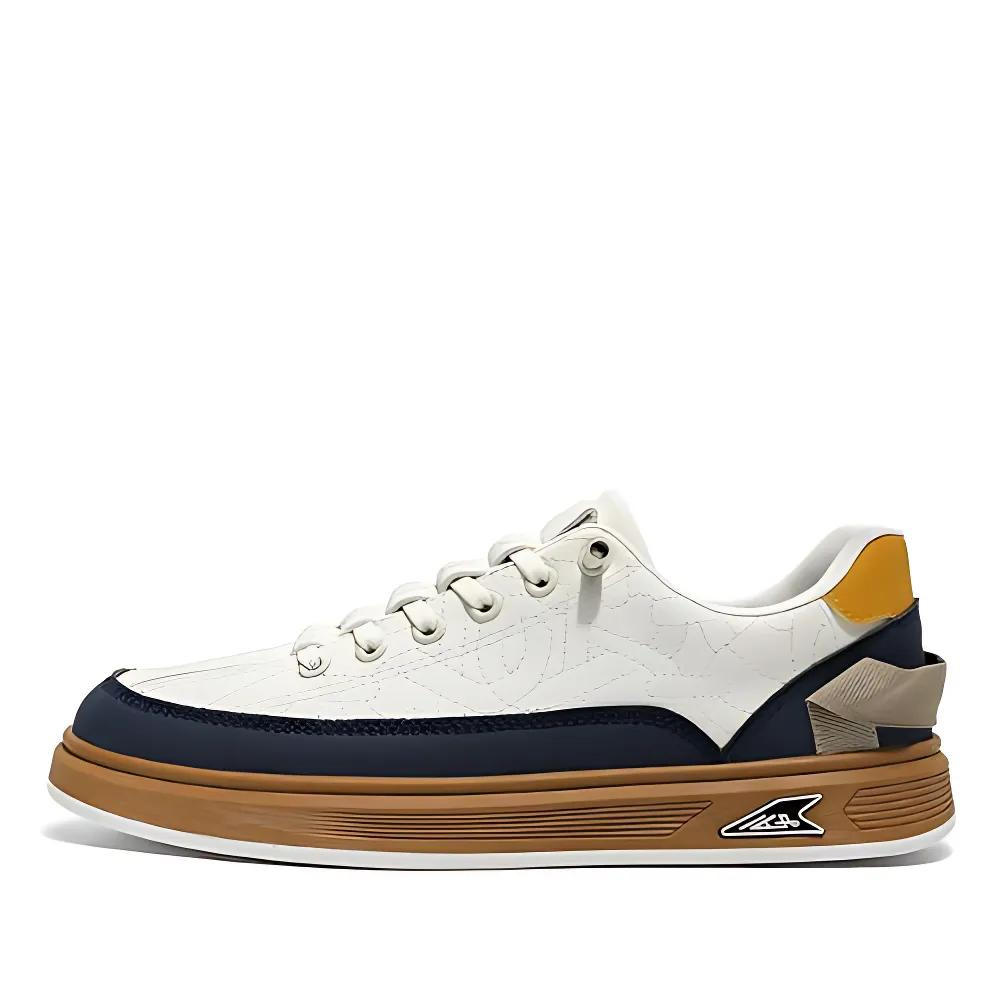 Sepatu Sneakers Nagashima Krem Kets Kulit Kasual Pria Wanita Kekinian Keren Untuk Kerja