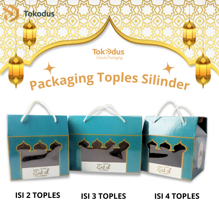 Dus Kue Kering | Dus Toples Kue Lebaran|Dus Kue Toples Tabung Jinjing Jar 600-800ml -Tokodus Cimahi