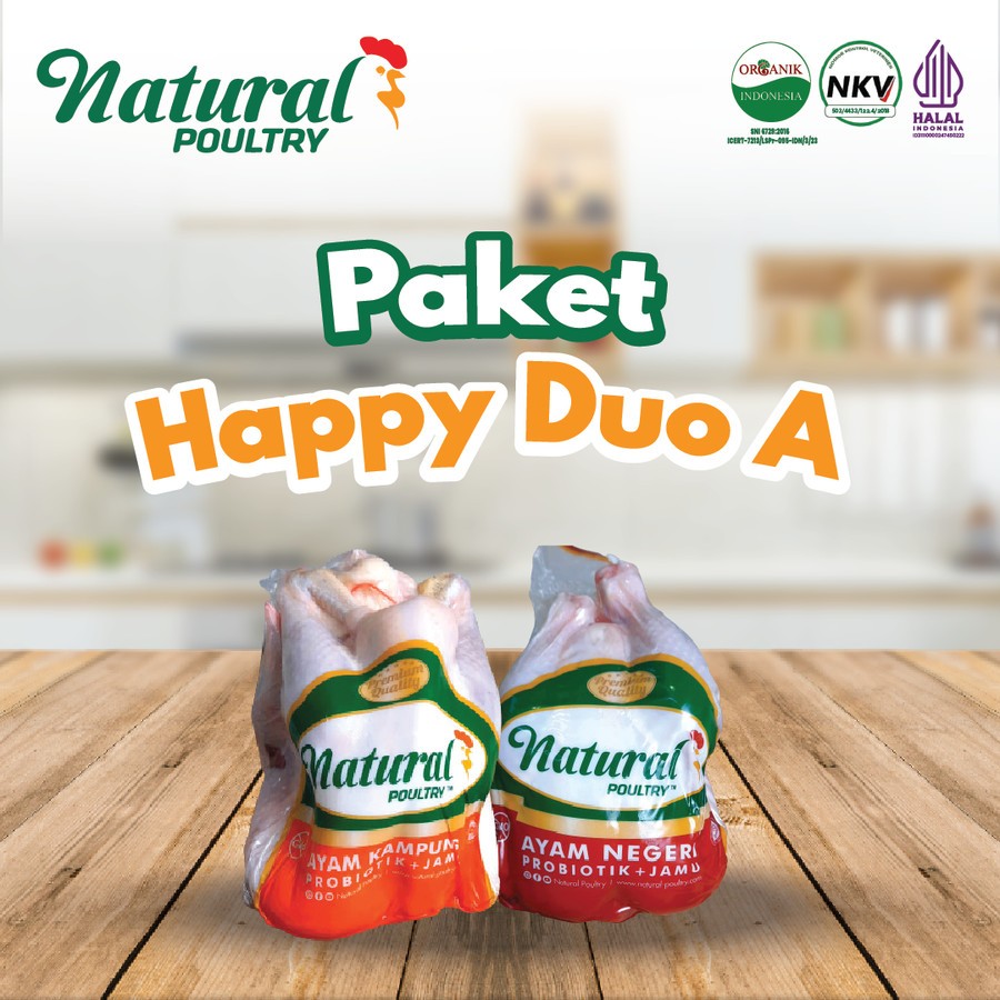 

Paket Happy Duo A 1 Ayam Probiotic + 1 Ayam Kampung - Natural Poultry