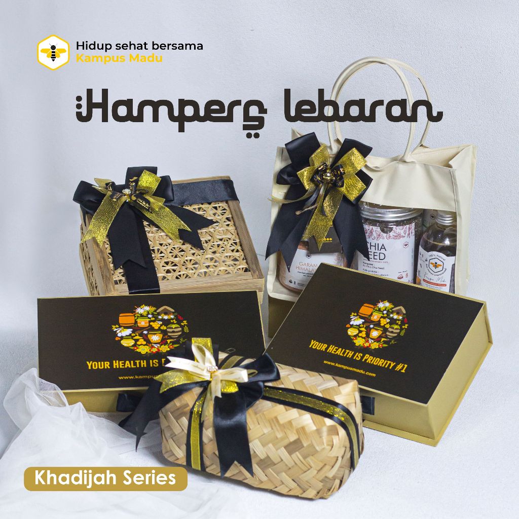 

KHADIJAH SERIES | Paket Hampers/ Hadiah/ Bingkisan/ Hantaran Lebaran set Madu Rempah Camilan Sehat