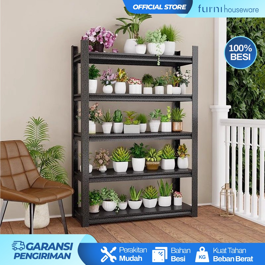 RAK SUSUN BUNGA 3-6 SUSUN RAK BESI SERBAGUNA RAK POT TANAMAN RAK PENYIMPANAN BUNGA 100% BESI
