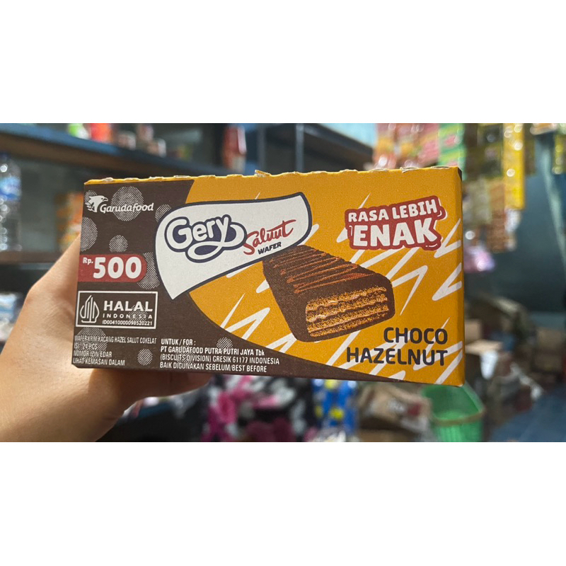 

Gery salut wafer coklat 1box isi 24pcs / Gery saluut coklat 500an