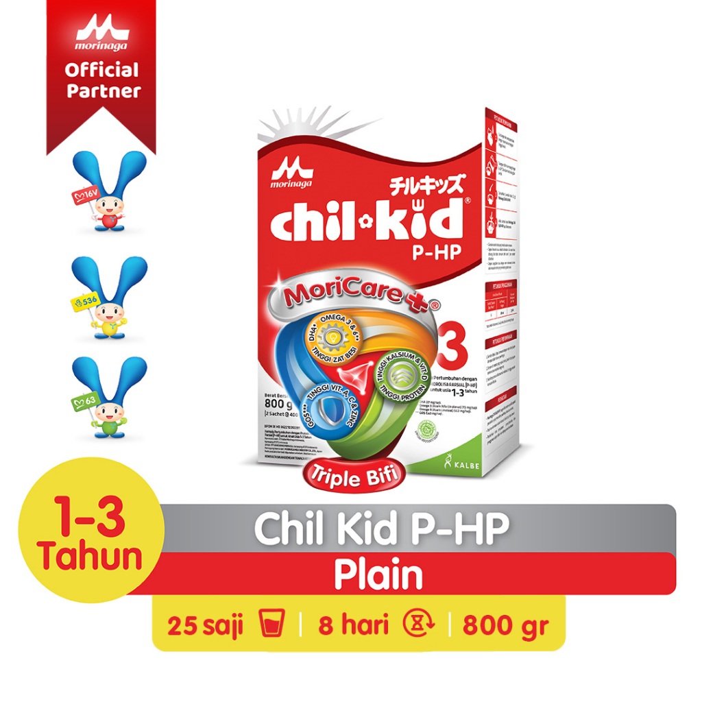 MORINAGA CHILKID PHP 800 GR/CHIL KID P-HP 800 GR/SUSU BAYI 1-3 TAHUN/PRODUK TERBARU/EXP PANJANG