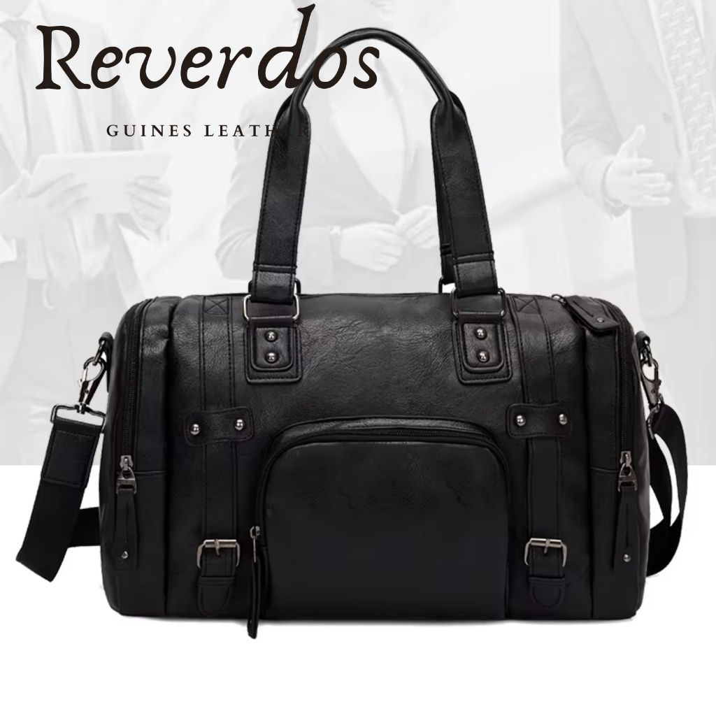 Tas Travel Kulit Pria - Tas Duffle Besar Bisnis Tas Bahu - Tas Jinjing Travel Kulit Asli