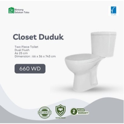 KLOSET DUDUK / CLOSET TWO PIECE TOILET VOLK 660 FULLSET JET SHOWER