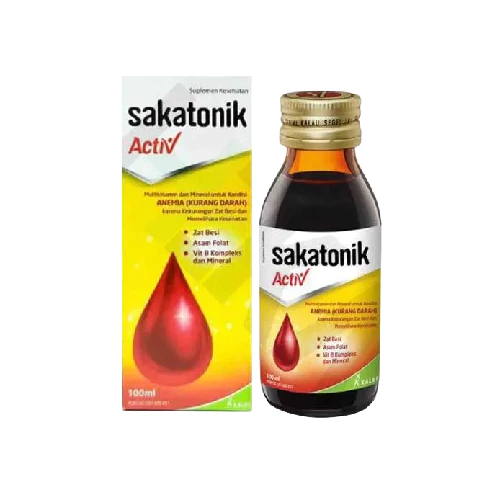 SAKATONIK ACTIV SIRUP 100ML MULTIVITAMIN ZAT BESI UNTUK ANEMIA ASAM FOLAT B COMPLEX
