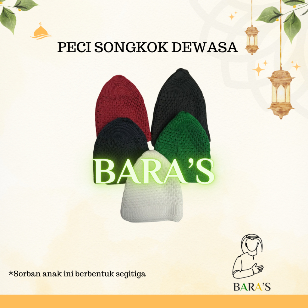 Peci songkok rajut / peci dewasa / peci putih / peci tenun /Peci all size