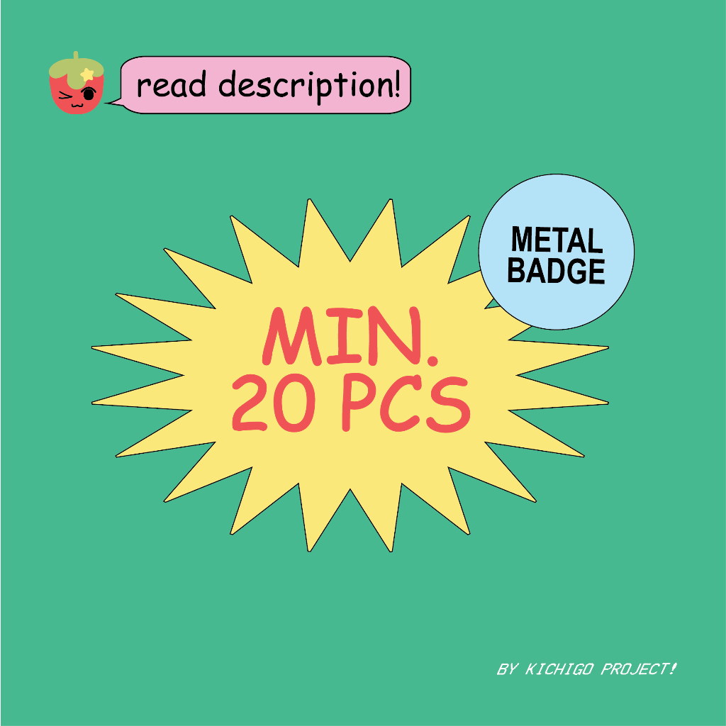 [MIN 20] [CUSTOM CETAK] HEART Metal Pin | STAR Metal Pin | SQUARE Metal Pin | RECTANGLE Metal Pin