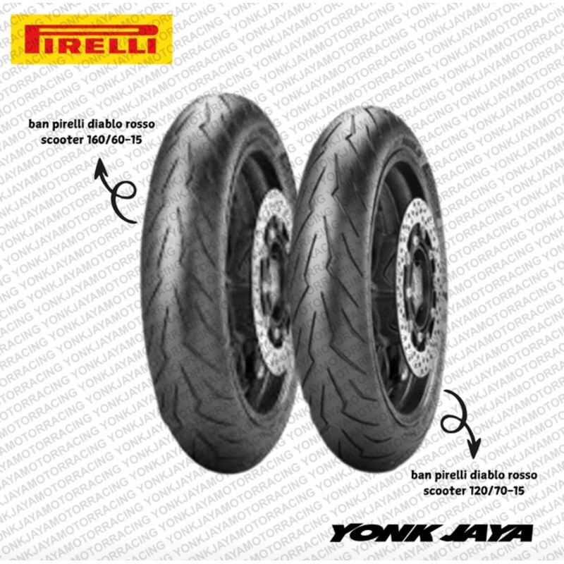 BAN PIRELLI DIABLO ROSSO SCOOTER T-MAX 120/70-15 & 160/60-15