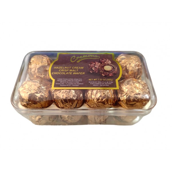 

Cremona Hazelnut Cream Crips Malt Wafer Ball Square T16 200gr
