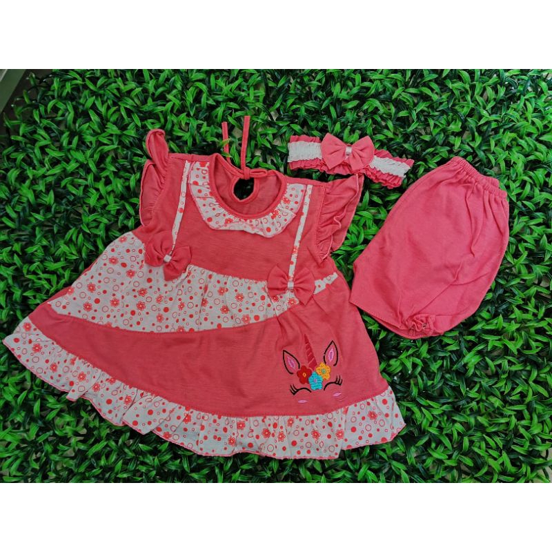 Dress baby free bandana+celana
