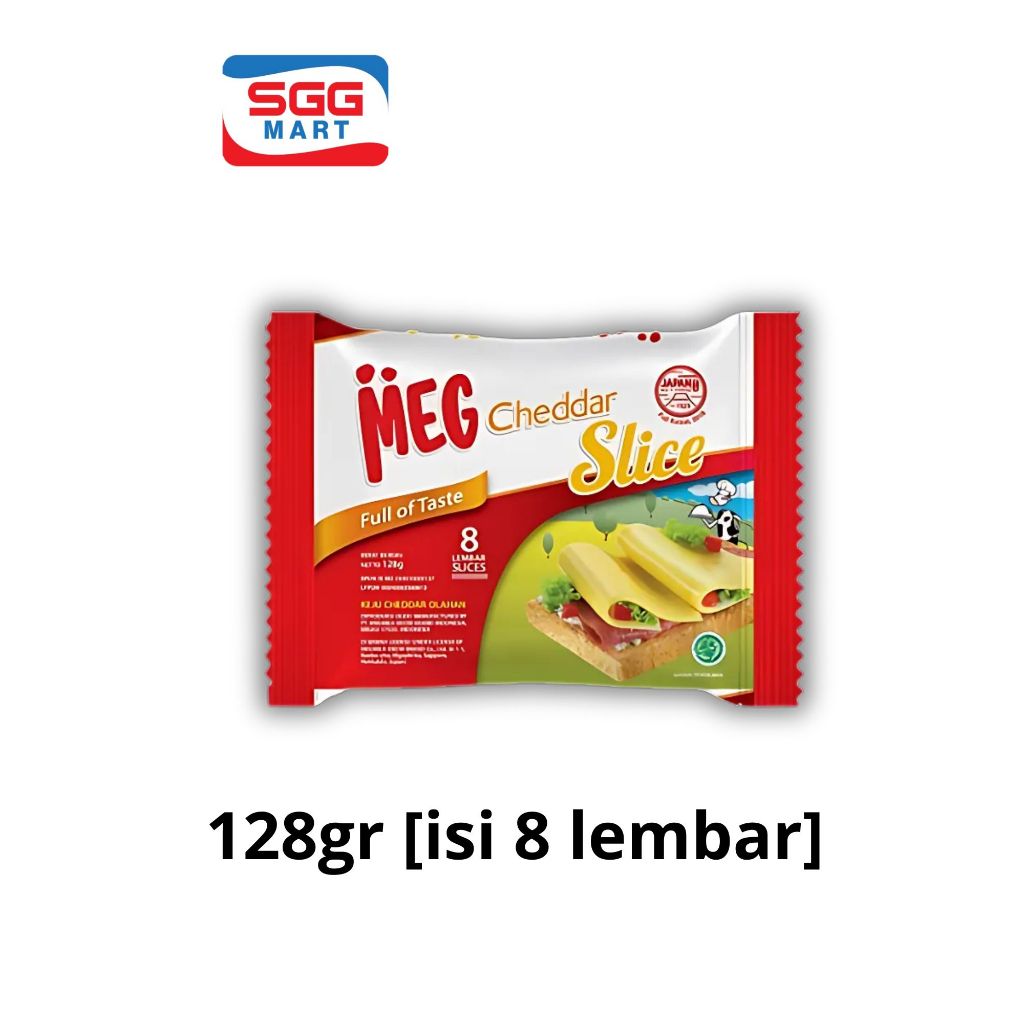 

Keju MEG Cheddar Slice 128gr [isi 8 lembar]