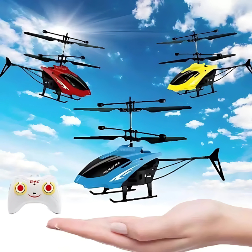 Toy Studio Mainan Anak RC Helicopter Drone Terbang Sensor Tangan + Hovering & Charger Keluar Lampu