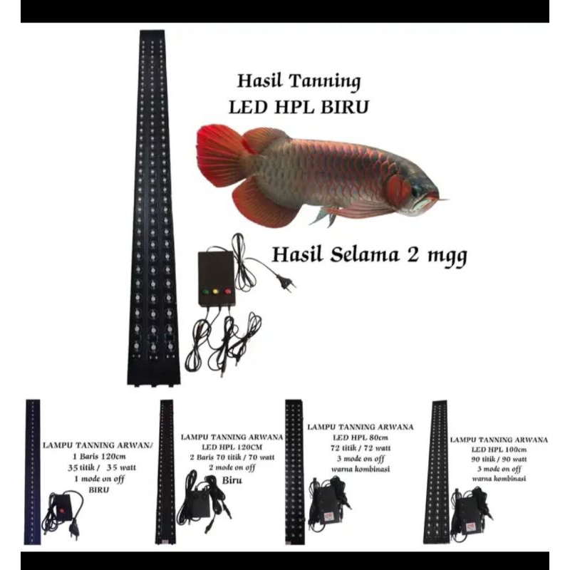lampu tanning arwana 100 cm,,, 2 baris led